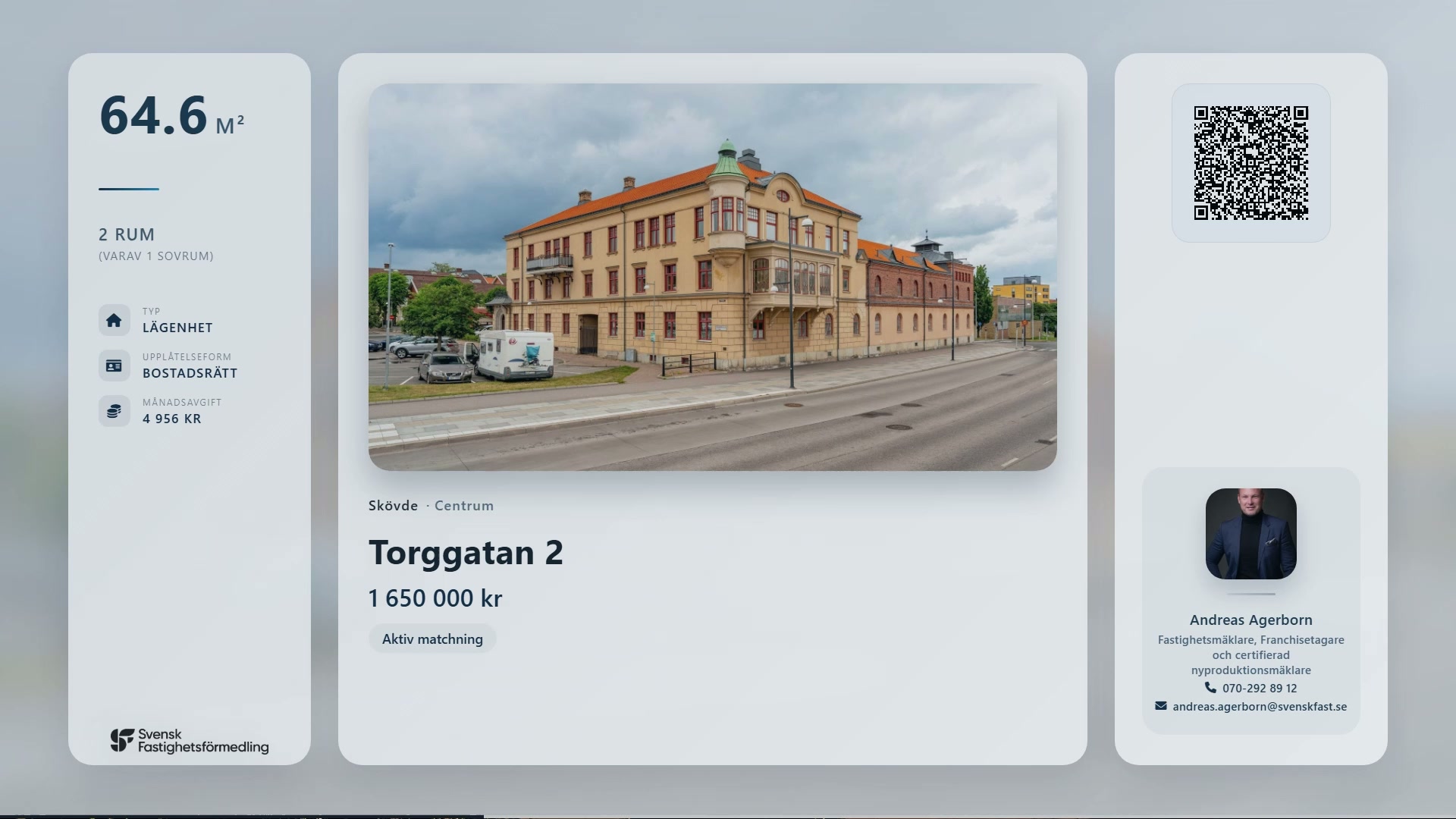 Exempel på digital presentation av bostäder på FastTV